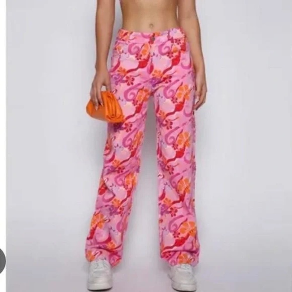 Tiger Mist Cesar Jeans in Hibiscus Swirl Print